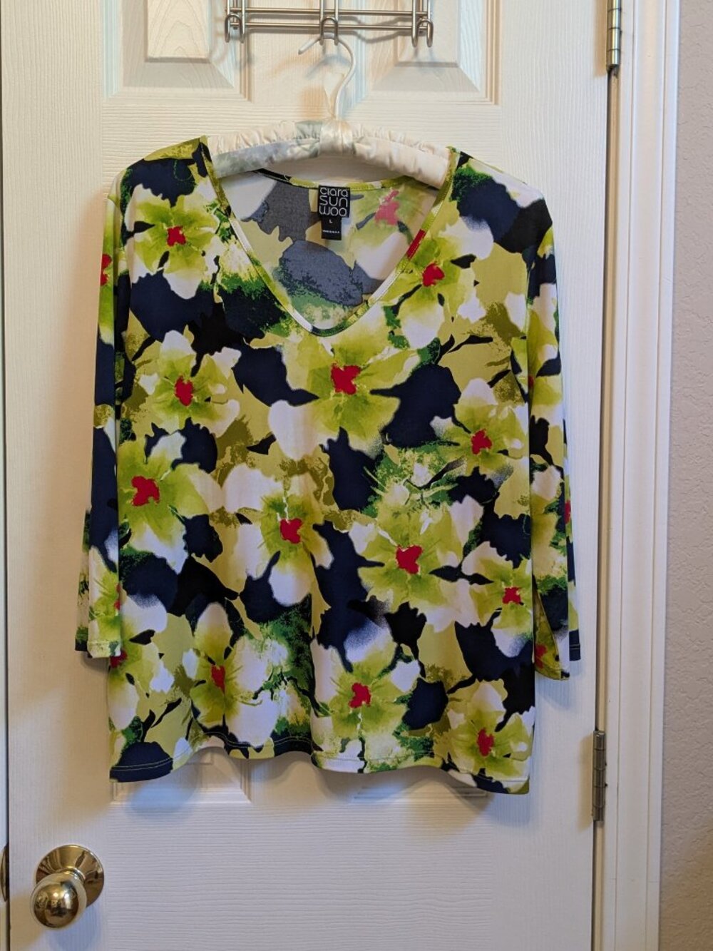 Clara Sunwoo Floral V-Neck Top